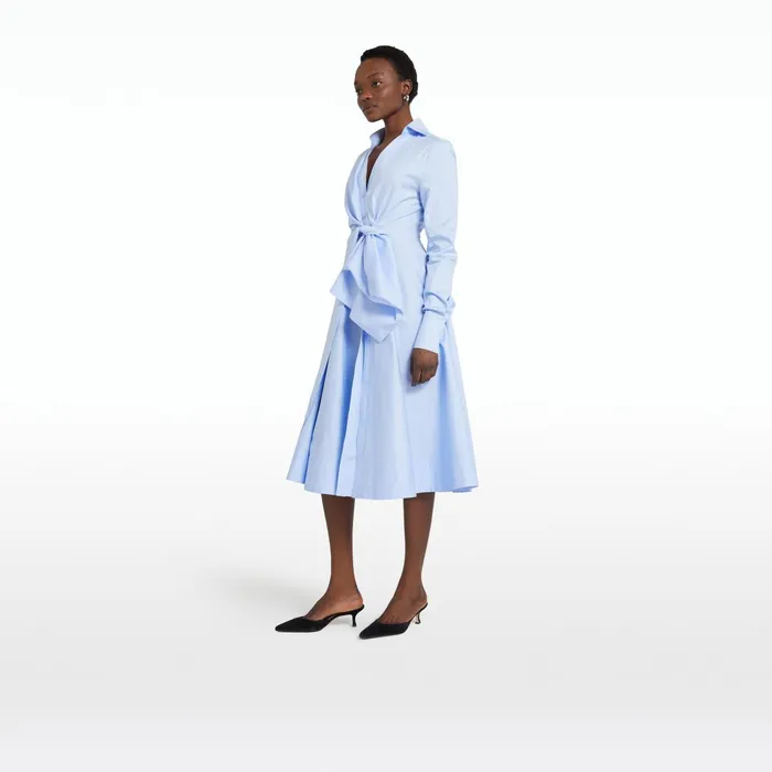 Safiyaa Asteria Soft Sky Cotton Dress Women Dresses