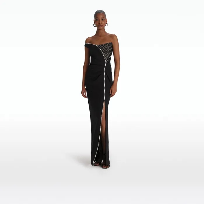 Safiyaa Aubrey Black Long Dress Women Dresses