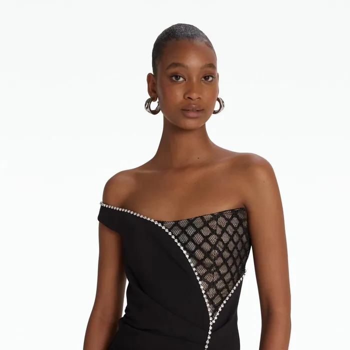 Safiyaa Aubrey Black Long Dress Women Dresses