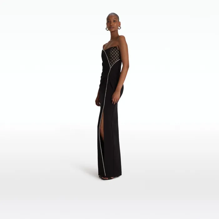 Safiyaa Aubrey Black Long Dress Women Dresses