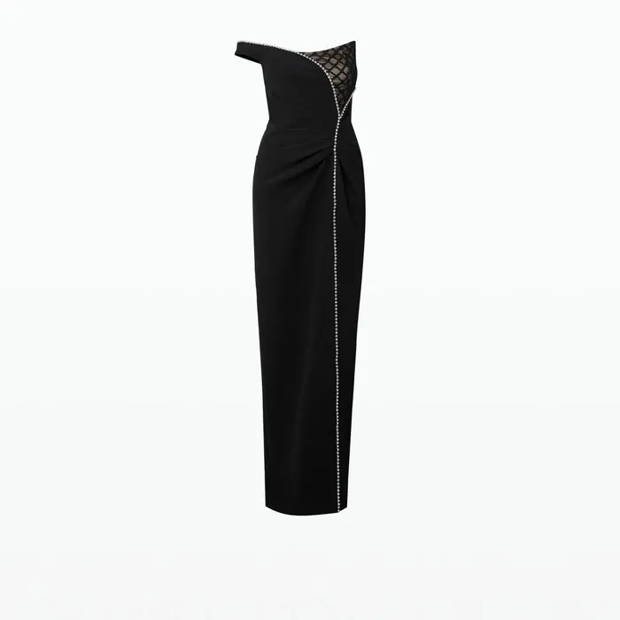 Safiyaa Aubrey Black Long Dress Women Dresses