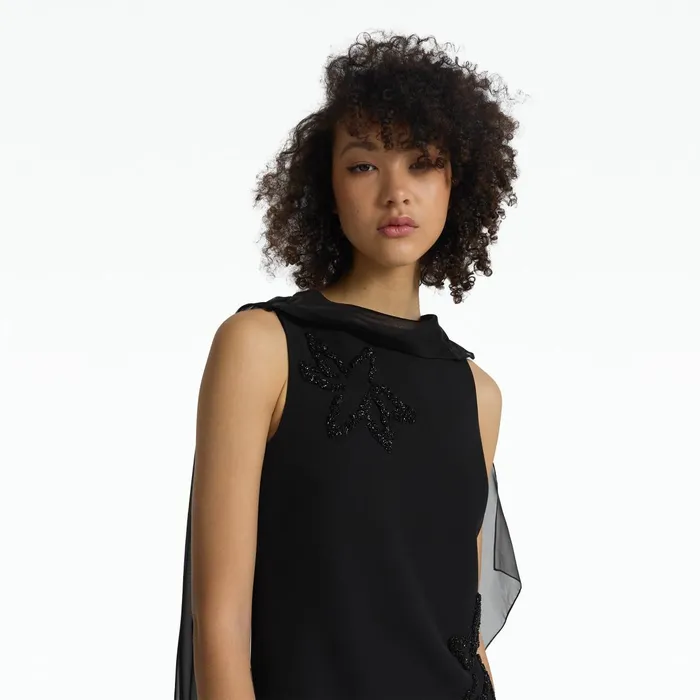 Safiyaa Aylina Black Long Dress Women Dresses