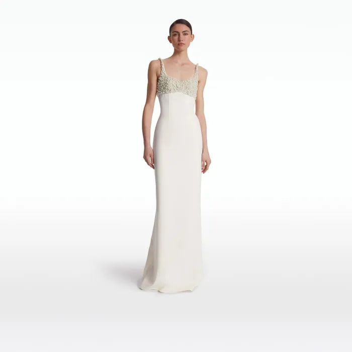 Safiyaa Beatriz Ivory Long Dress Women Dresses