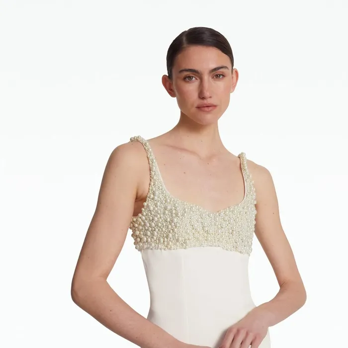 Safiyaa Beatriz Ivory Long Dress Women Dresses