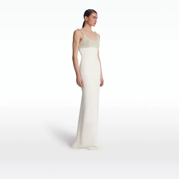 Safiyaa Beatriz Ivory Long Dress Women Dresses