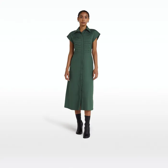 Safiyaa Blisse Moss Green Midi Dress Women Dresses