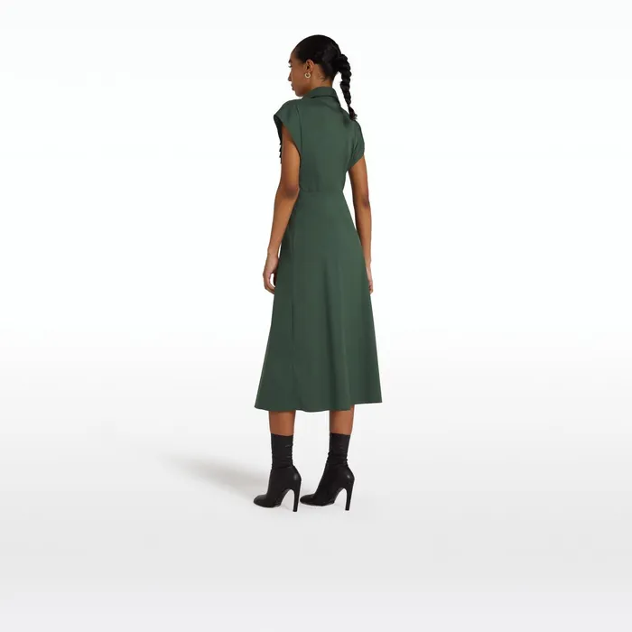 Safiyaa Blisse Moss Green Midi Dress Women Dresses