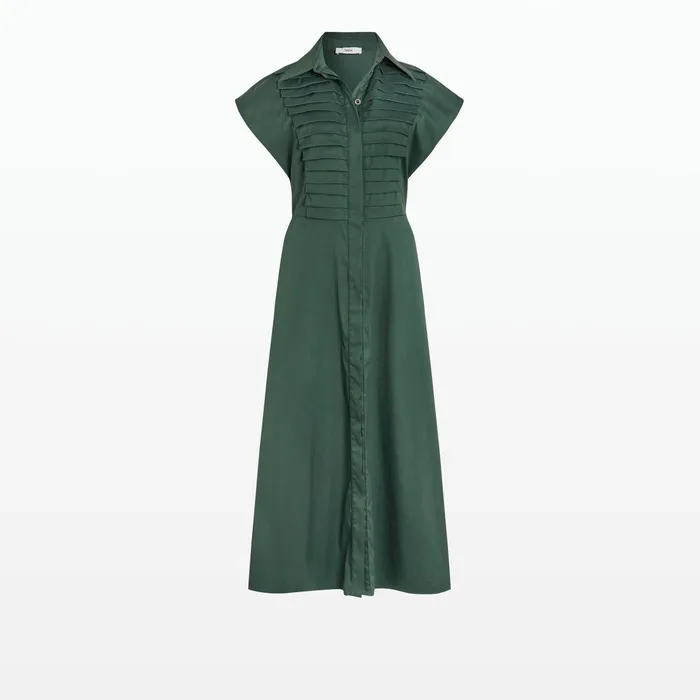 Safiyaa Blisse Moss Green Midi Dress Women Dresses