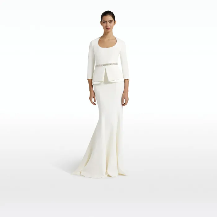 Safiyaa Caia Ivory Top With Embroidered Belt Women Tops