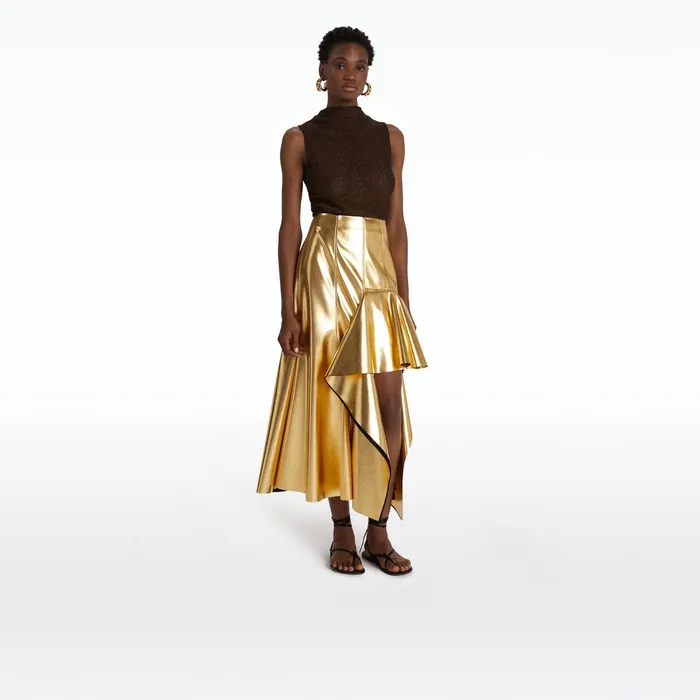 Safiyaa Cairo Gold Skirt Women Skirts