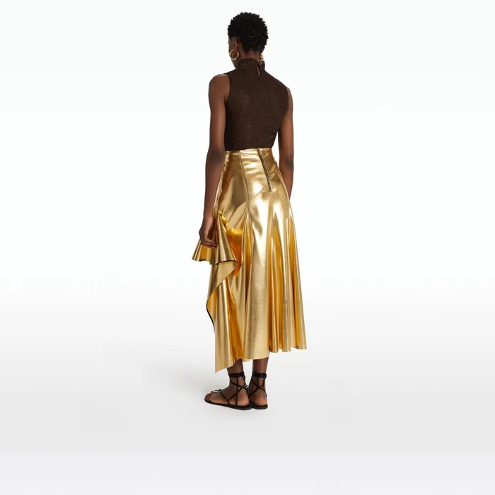 Safiyaa Cairo Gold Skirt Women Skirts