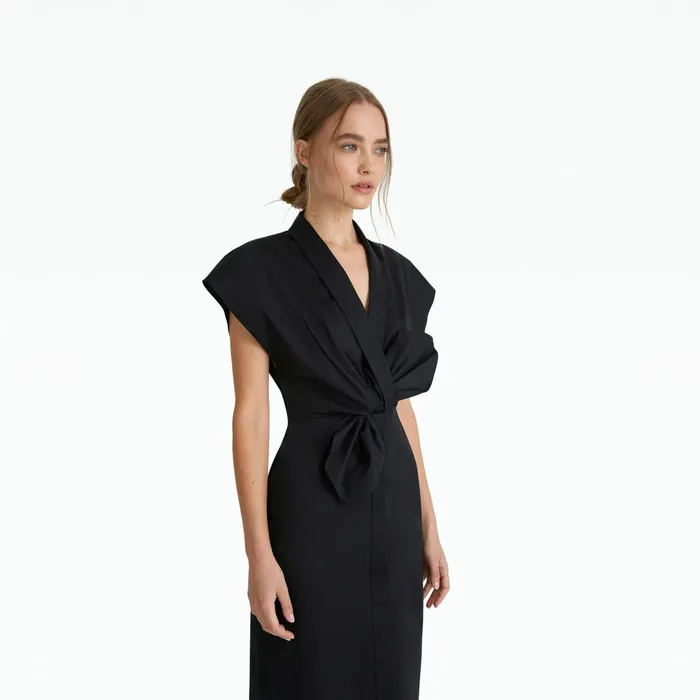 Safiyaa Calianne Black Cotton Dress Women Dresses