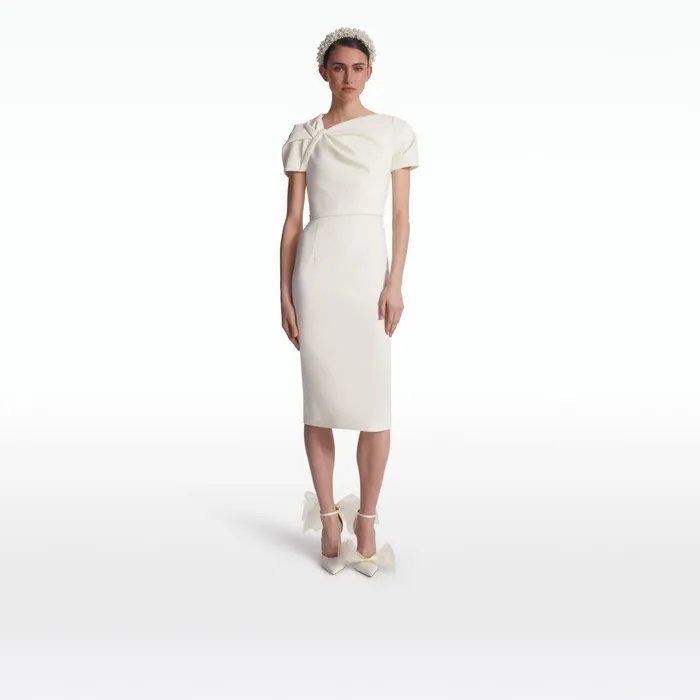 Safiyaa Callina Ivory Midi Dress Women Dresses