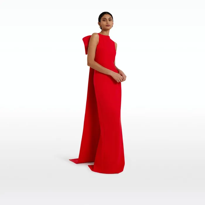 Safiyaa Celestia Cherry Red Long Dress Women Dresses