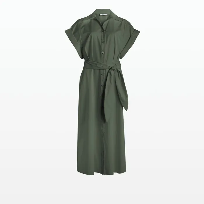 Safiyaa Cezanne Moss Green Midi Dress Women Dresses
