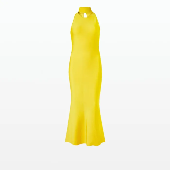 Safiyaa Chasca Canary Knit Midi Dress Women Dresses