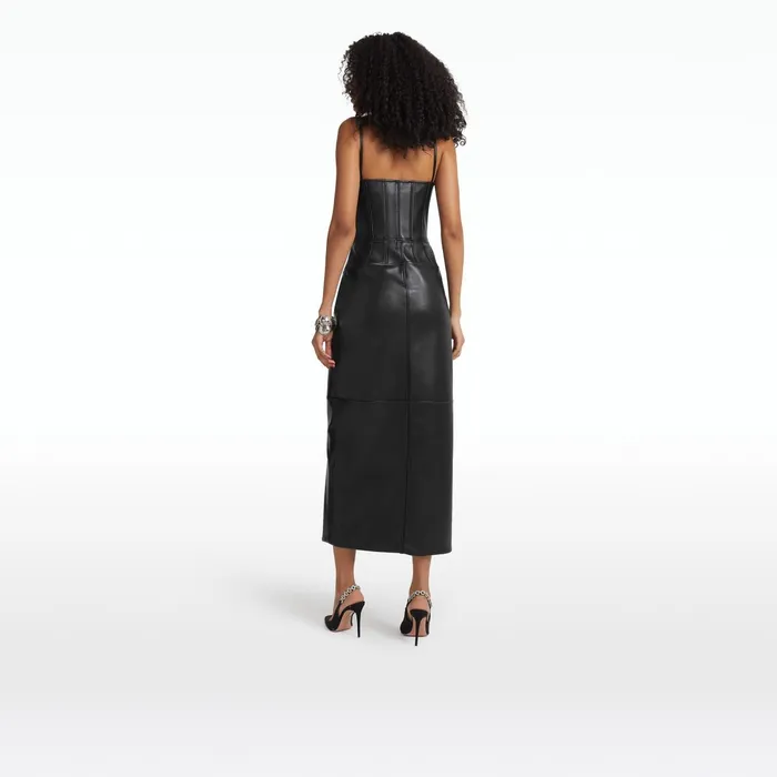 Safiyaa Chelle Black Midi Dress Women Dresses