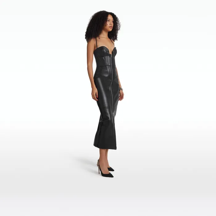 Safiyaa Chelle Black Midi Dress Women Dresses