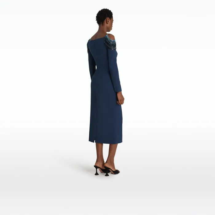 Safiyaa Christiana Moonlit Ocean Midi Dress Women Dresses