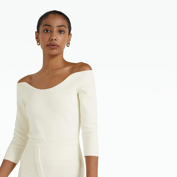 Safiyaa Clara Ivory Knit Women Tops
