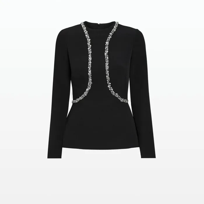 Safiyaa Clodagh Black Top Women Tops