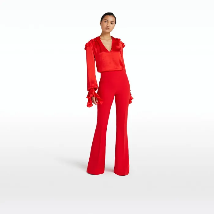 Safiyaa Constanza Cherry Red Top Women Tops