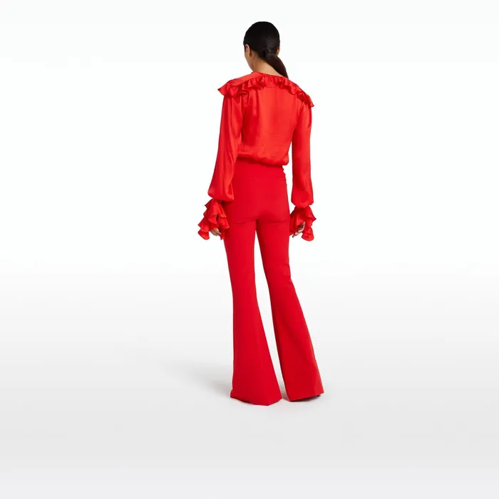 Safiyaa Constanza Cherry Red Top Women Tops