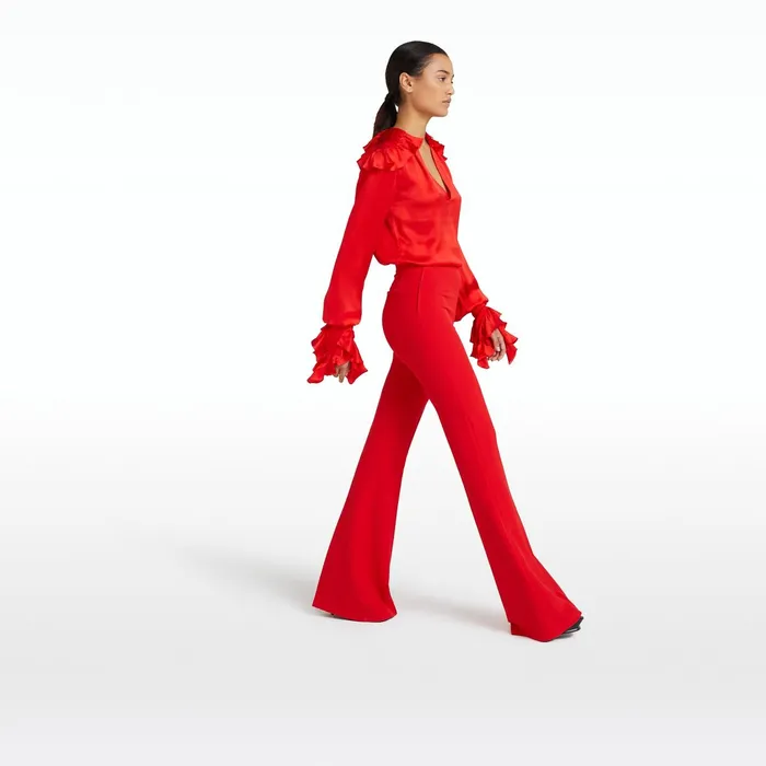 Safiyaa Constanza Cherry Red Top Women Tops
