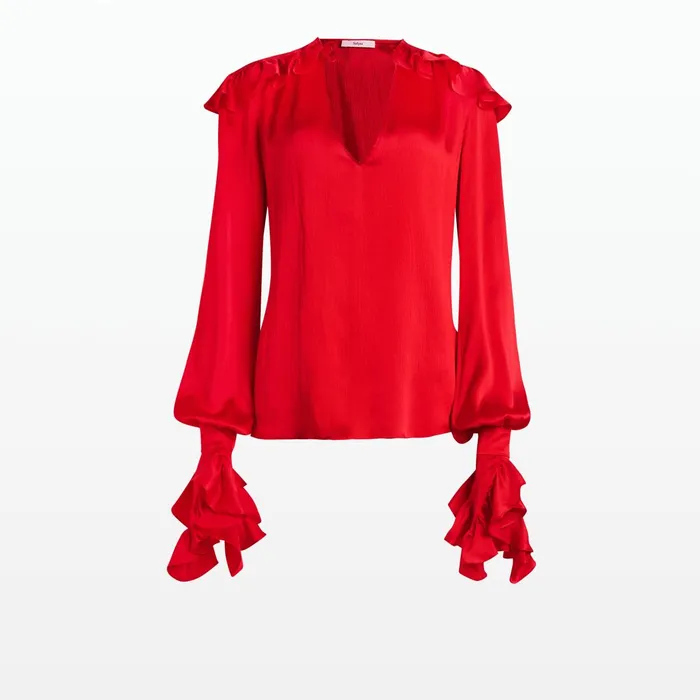 Safiyaa Constanza Cherry Red Top Women Tops