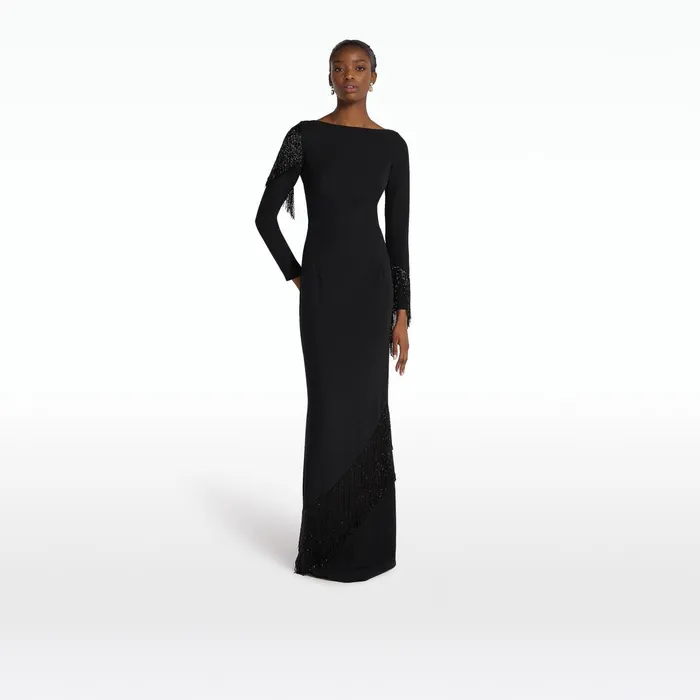 Safiyaa Costella Black Long Dress Women Dresses