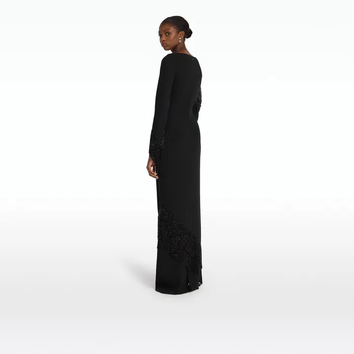 Safiyaa Costella Black Long Dress Women Dresses
