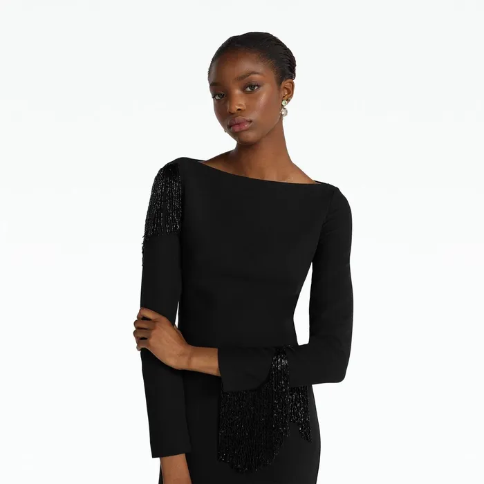 Safiyaa Costella Black Long Dress Women Dresses