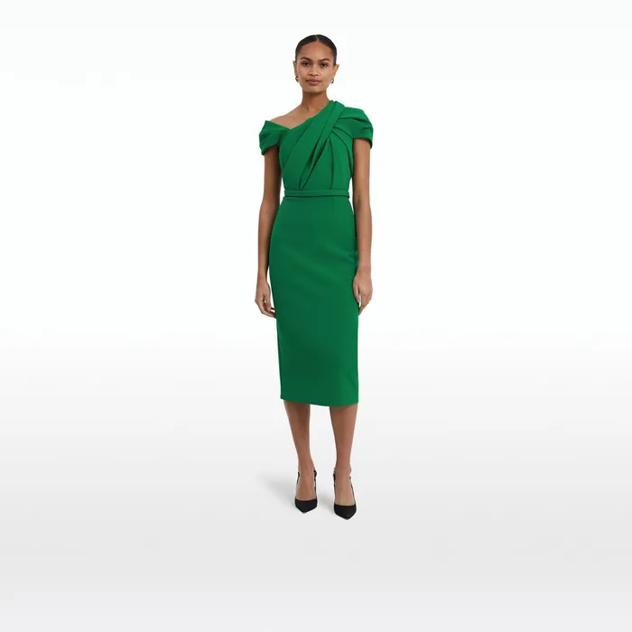 Safiyaa Dania Jewel Green Midi Dress Women Dresses