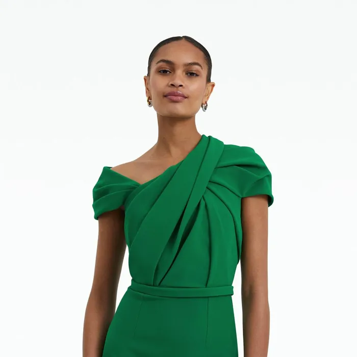 Safiyaa Dania Jewel Green Midi Dress Women Dresses