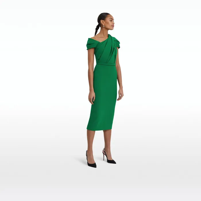 Safiyaa Dania Jewel Green Midi Dress Women Dresses