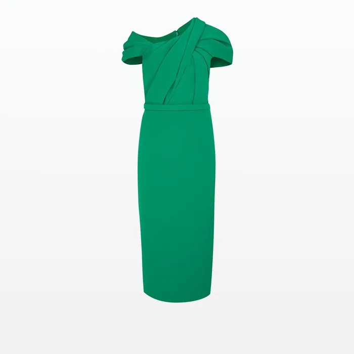 Safiyaa Dania Jewel Green Midi Dress Women Dresses
