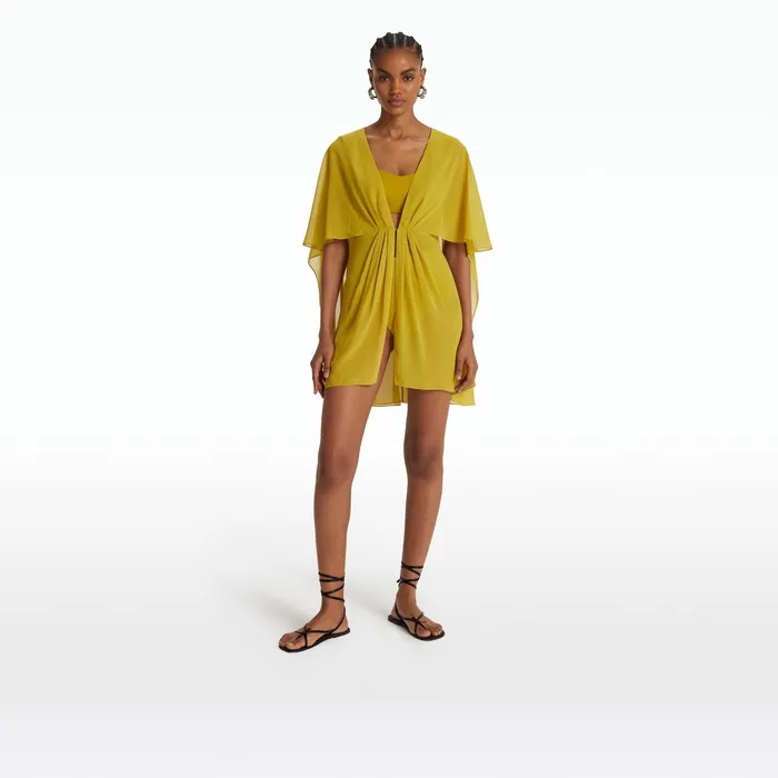 Safiyaa Davey Chartreuse Short Dress Women Swimwear