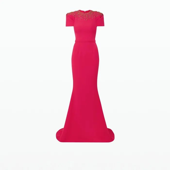 Safiyaa Delina Raspberry Long Dress Women Dresses