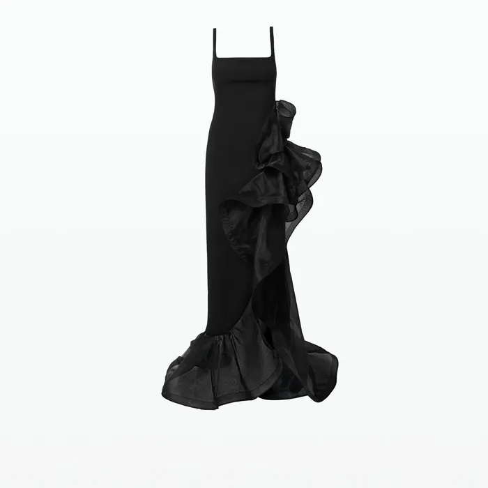 Safiyaa Derry Black Long Dress Women Dresses