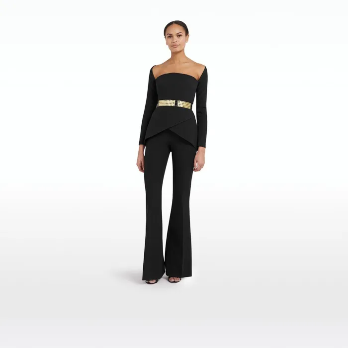 Safiyaa Desana Black Top Women Tops
