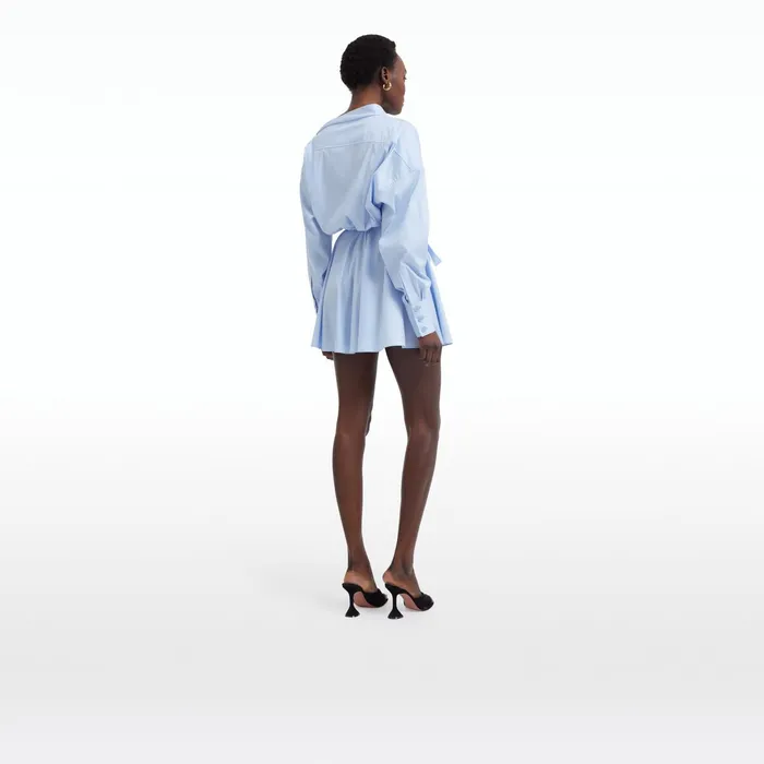Safiyaa Dessie Blue Cotton Short Dress Women Dresses