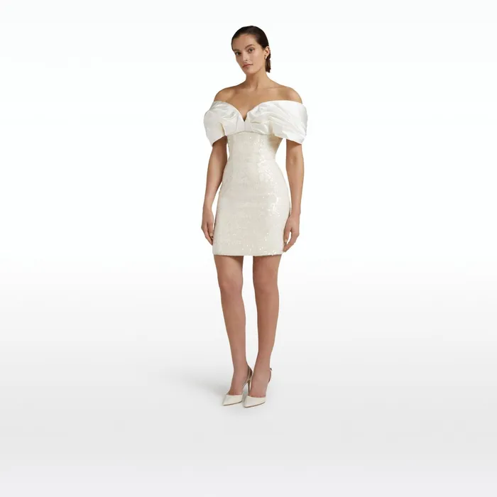 Safiyaa Dianelli Ivory Short Dress Women Dresses
