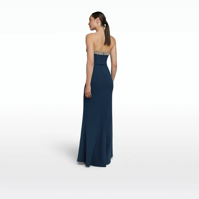 Safiyaa Donatella Ink Blue Long Dress Women Dresses