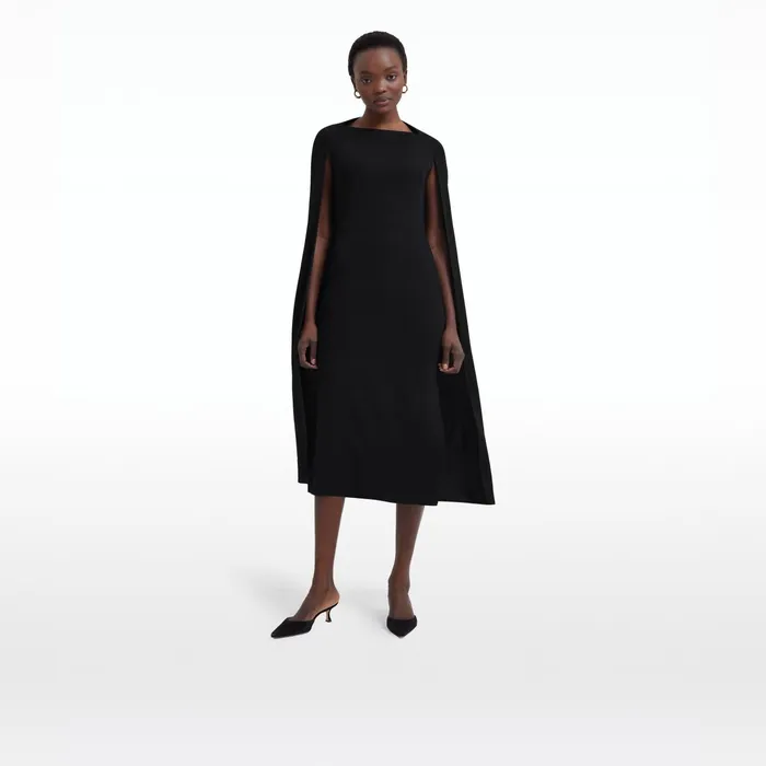 Safiyaa Doola Black Midi Dress Women Dresses