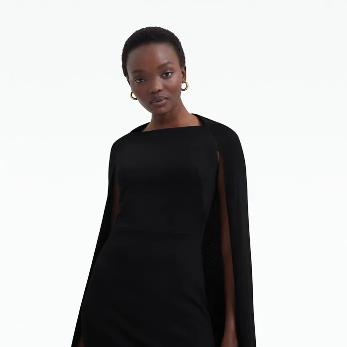 Safiyaa Doola Black Midi Dress Women Dresses