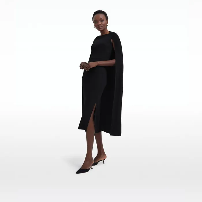 Safiyaa Doola Black Midi Dress Women Dresses