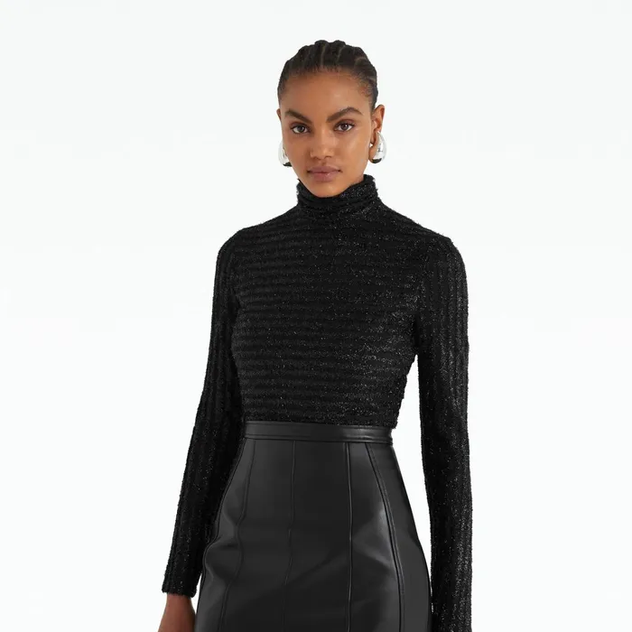 Safiyaa Ellena Black Bodysuit Women Tops