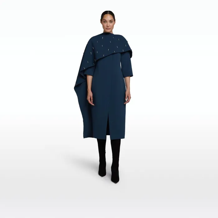 Safiyaa Essie Ink Blue Coat Women Jackets Coats
