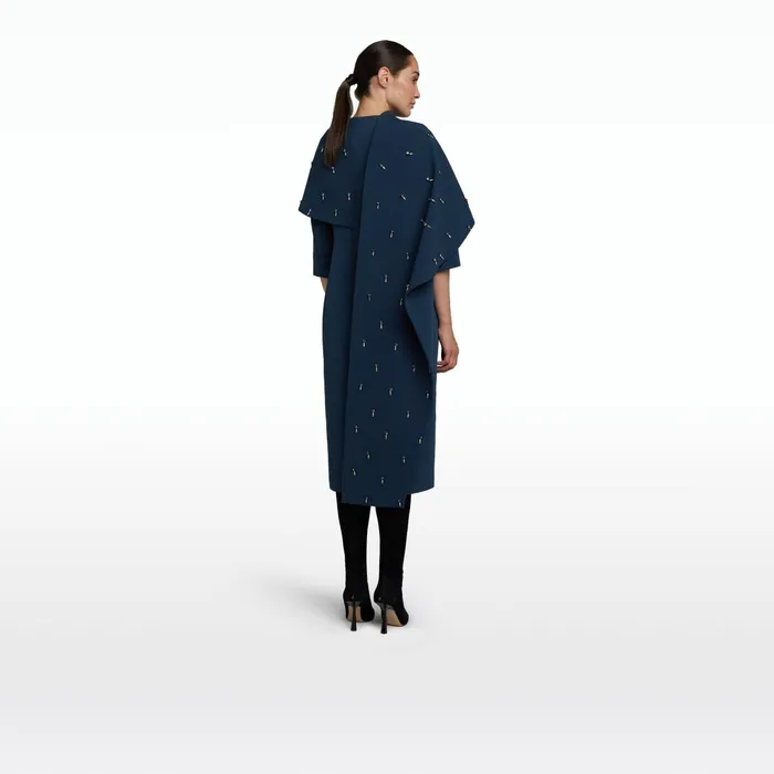 Safiyaa Essie Ink Blue Coat Women Jackets Coats