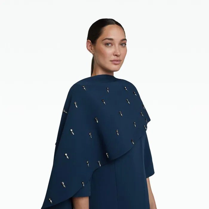 Safiyaa Essie Ink Blue Coat Women Jackets Coats